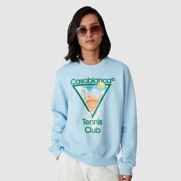 Casablanca Metaphysical Tennis Icon Sweater Licht Blauw