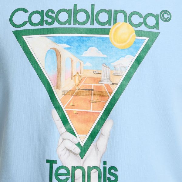 Casablanca Metaphysical Tennis Icon T-shirt Licht Blauw