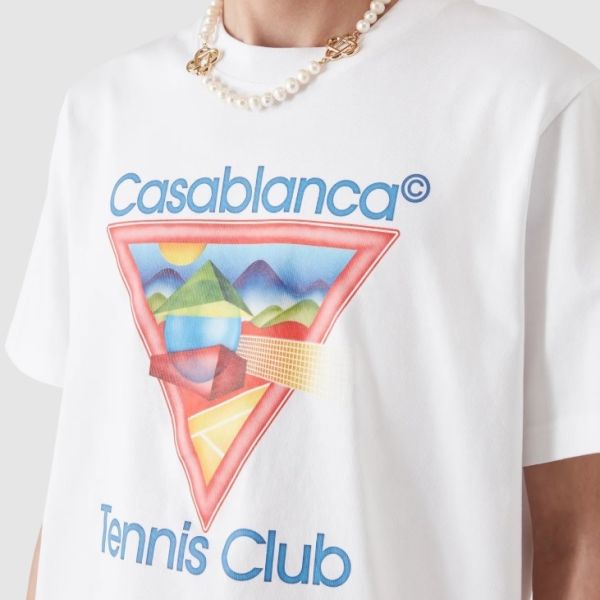 Casablanca Tennis Club Icon T-shirt Wit