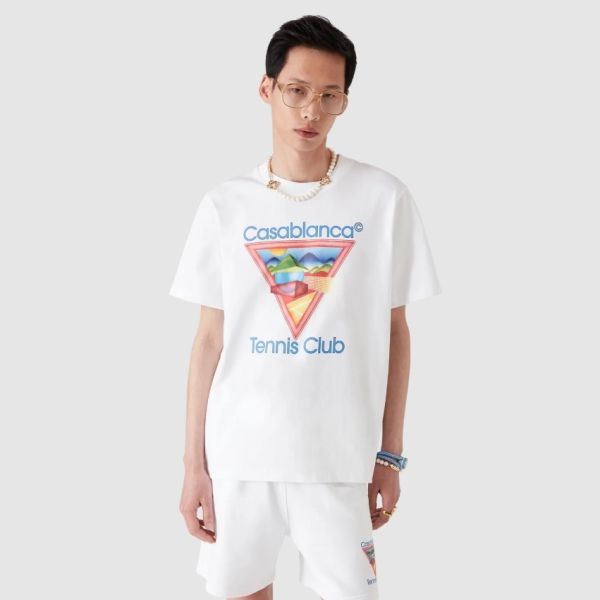 Casablanca Tennis Club Icon T-shirt Wit