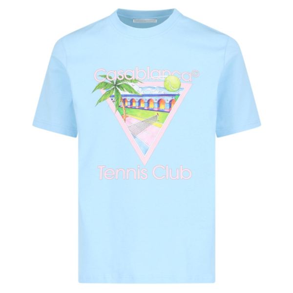 Casablanca Tennis Club Icon T-shirt Licht Blauw