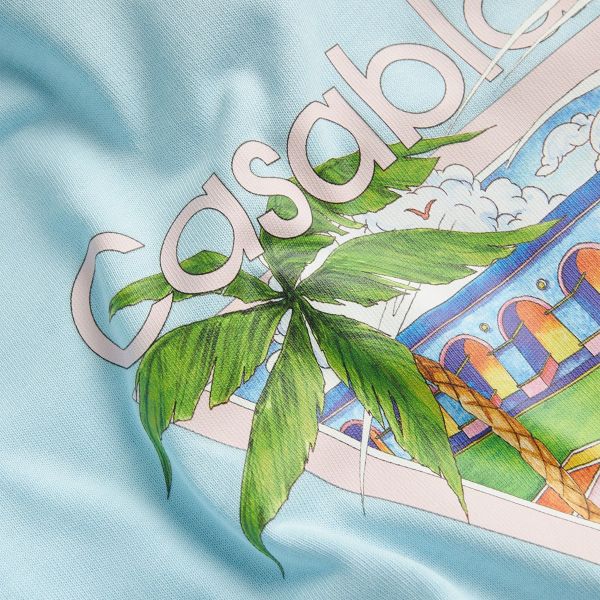 Casablanca Tennis Club Icon T-shirt Licht Blauw