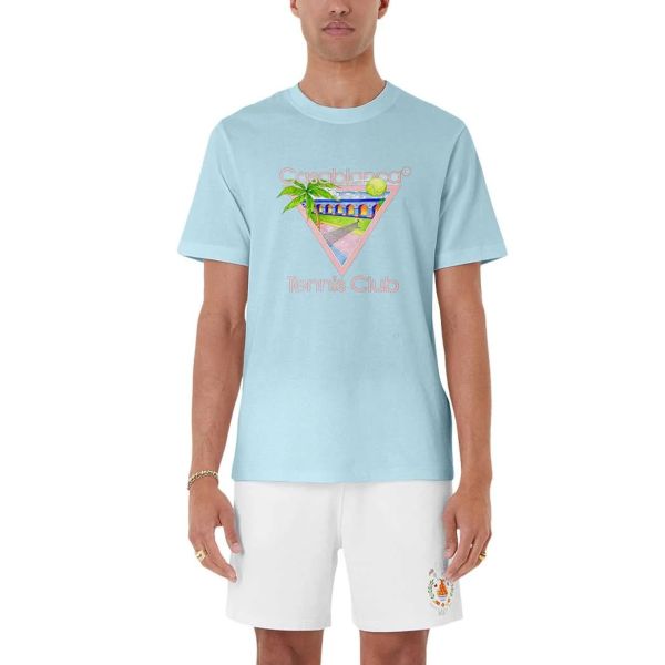 Casablanca Tennis Club Icon T-shirt Licht Blauw