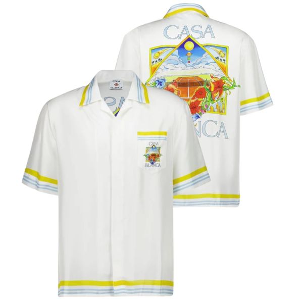 casablanca-tennis-landscape-silk-overhemd-wit