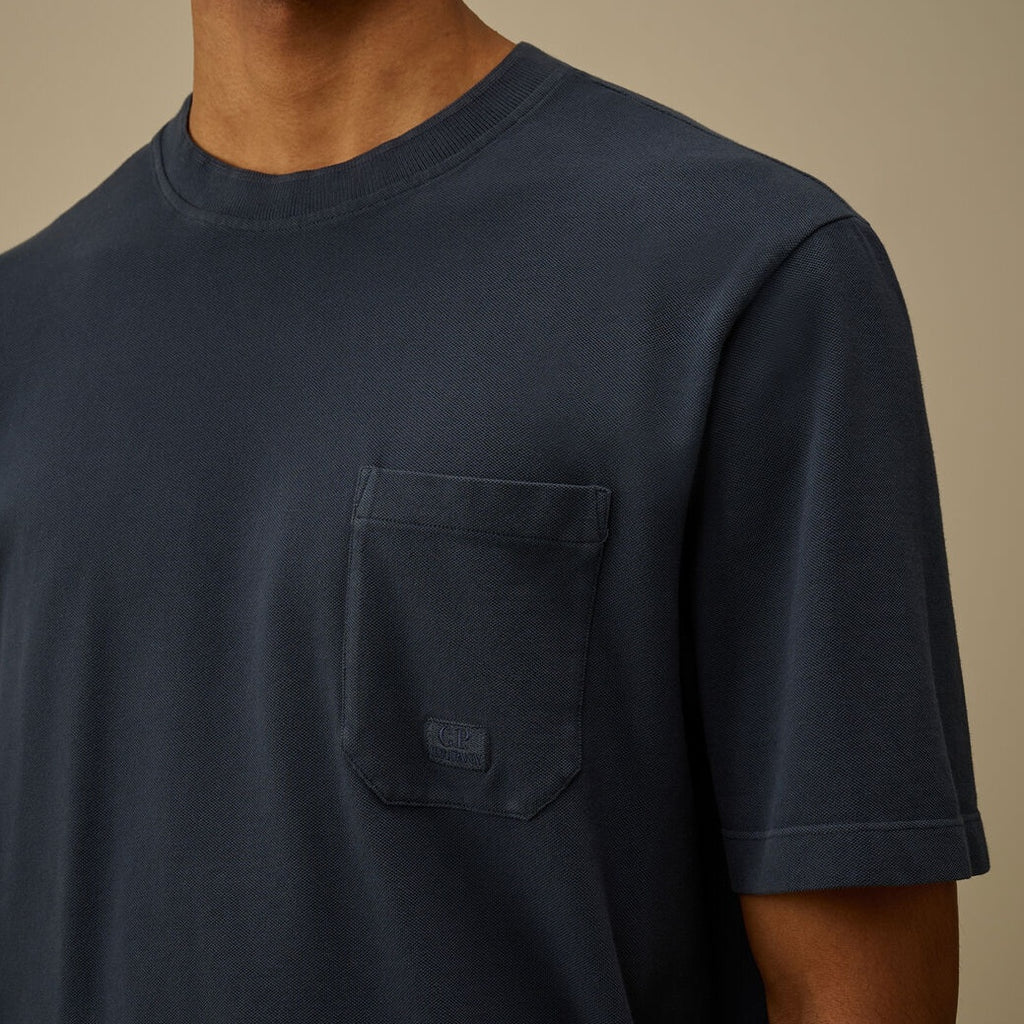 CP Company Piquet Pigment Dyed T-shirt Navy