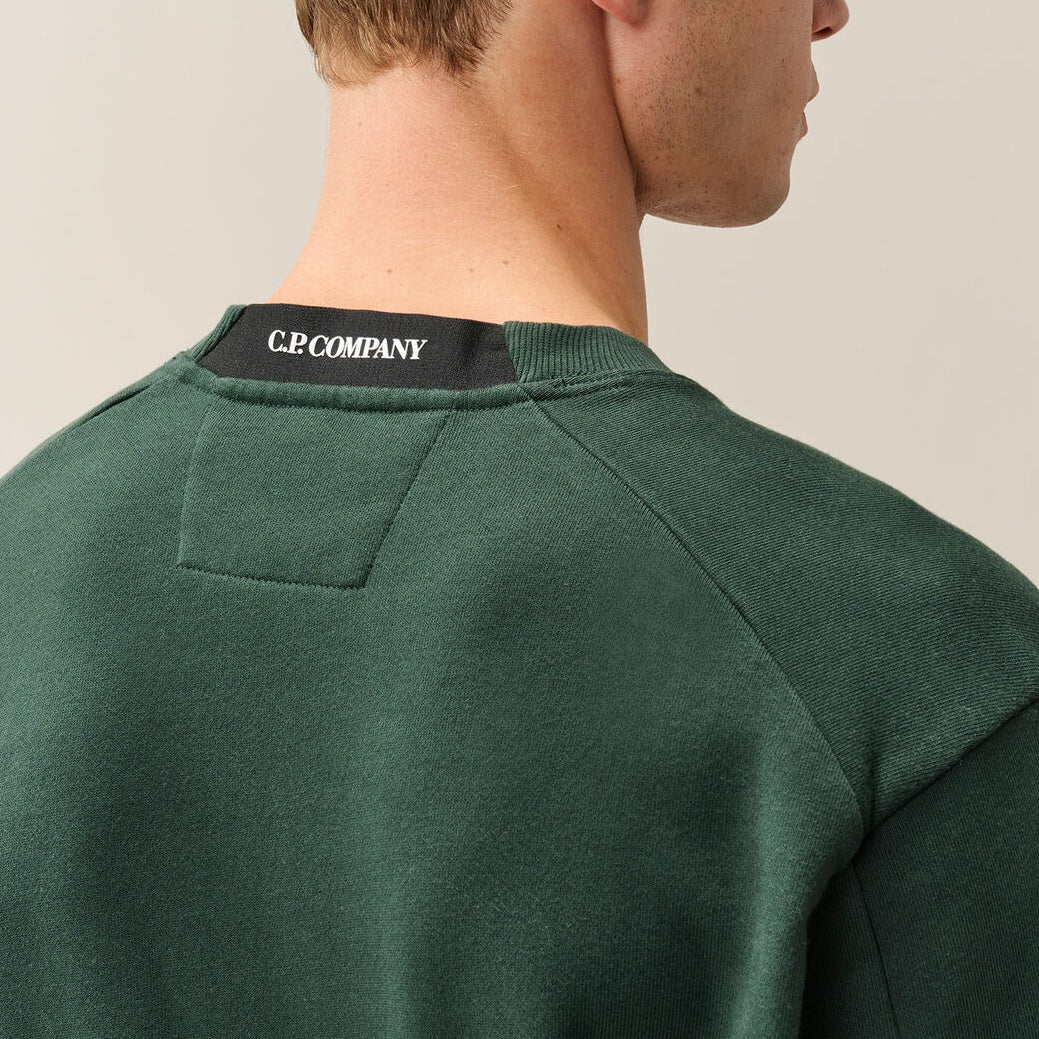 CP Company Diagonal Raised Fleece Lens Sweater Donker Groen