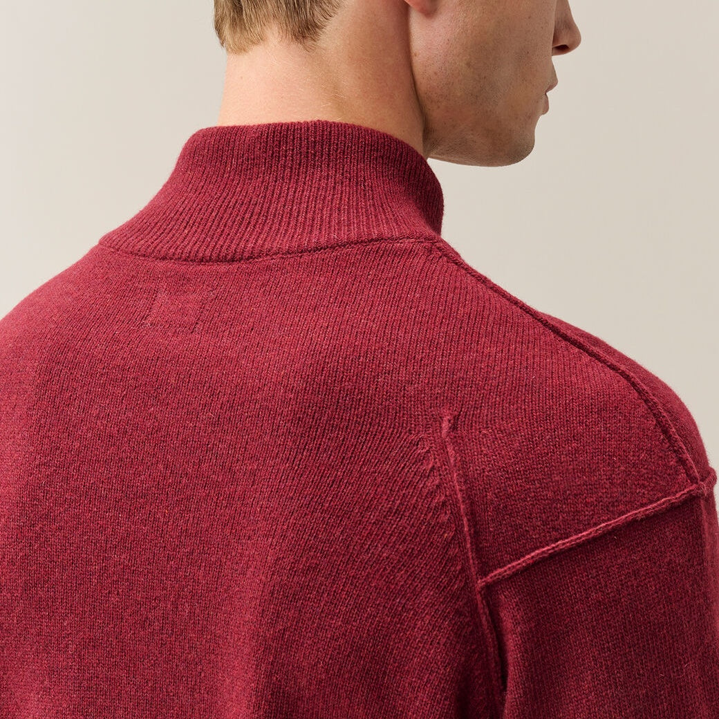 CP Company Lambswool GRS Half Zipped Knit Sweater Rood