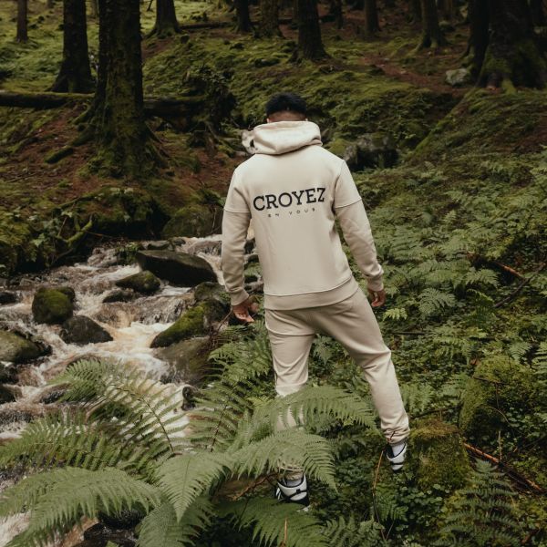 Croyez Abstract Hoodie Beige