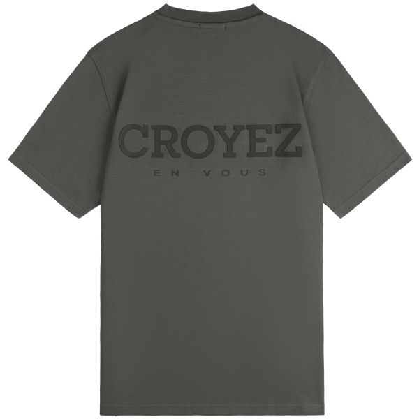 croyez abstract t-shirt donker groen