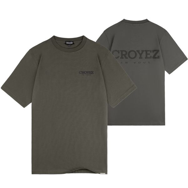 croyez abstract t-shirt donker groen
