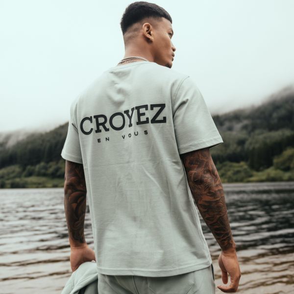 croyez abstract t-shirt licht groen