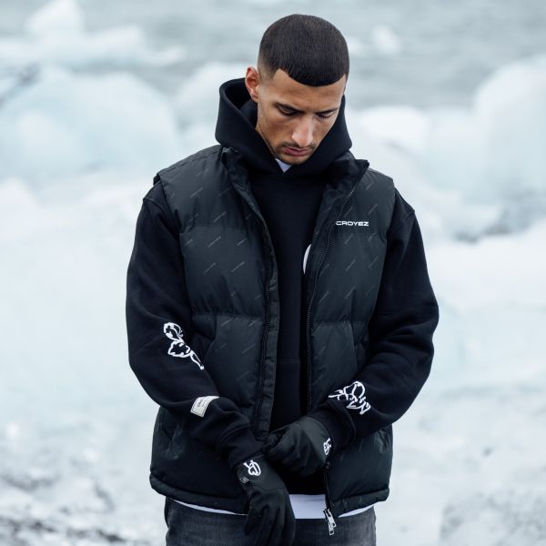 Croyez Allover Bodywarmer Zwart