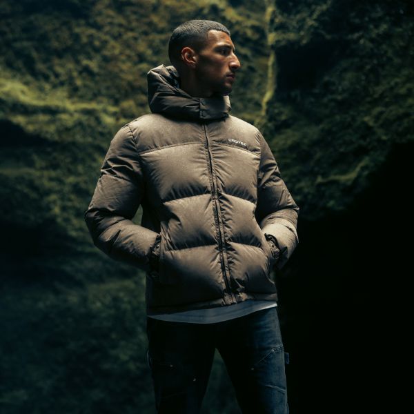 Croyez Allover Puffer Bruin