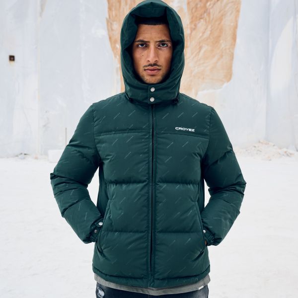 Croyez Allover Puffer Donker Groen