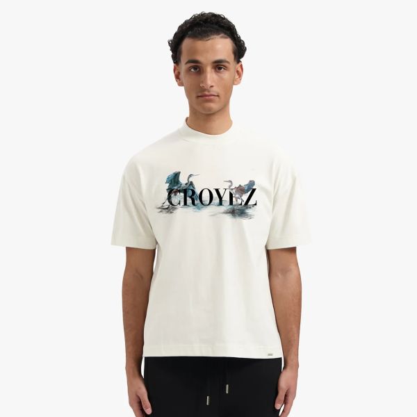 Croyez Blue Heron T-shirt Off White
