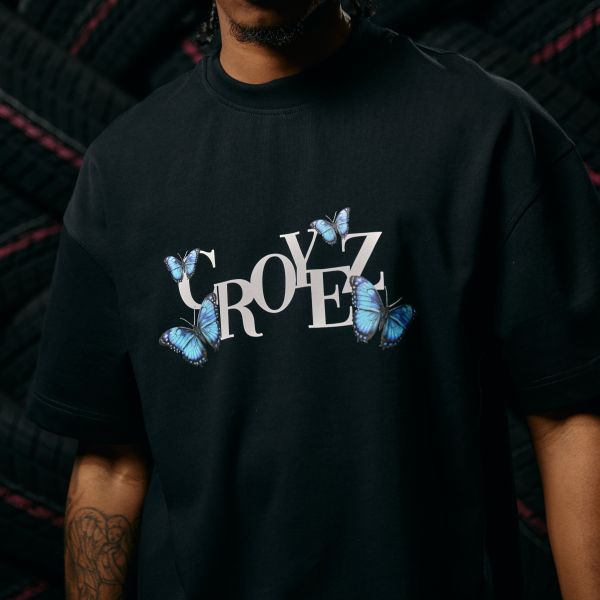 Croyez Butterfly T-shirt Zwart