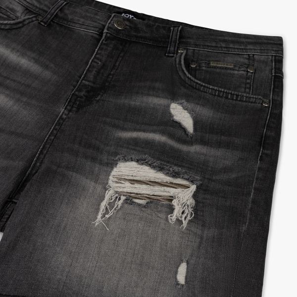Croyez CH1 Distressed Denim Korte Broek Antraciet