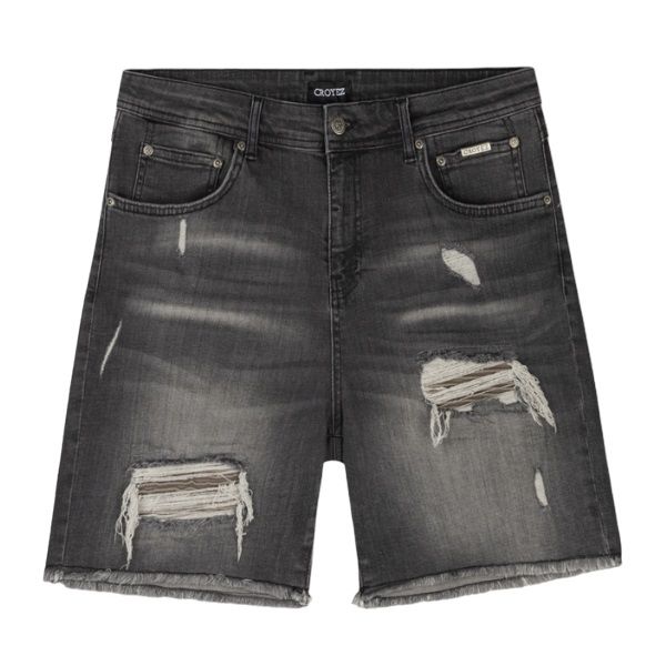 Croyez CH1 Distressed Denim Korte Broek Antraciet