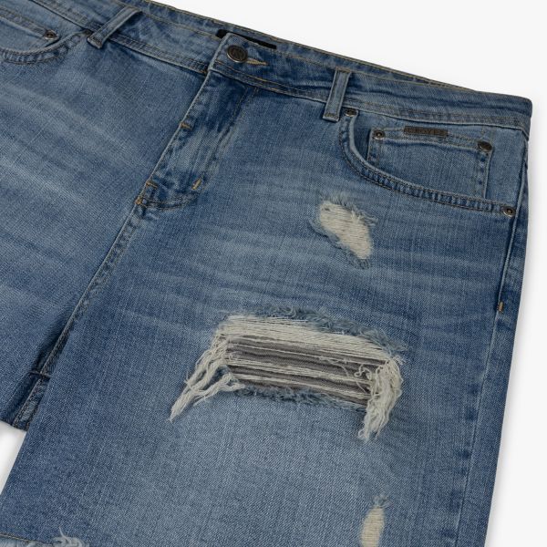 Croyez CH1 Distressed Denim Korte Broek Blauw