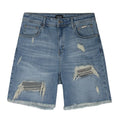 Croyez CH1 Distressed Denim Korte Broek Blauw