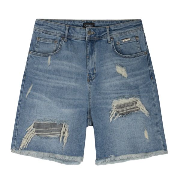 Croyez CH1 Distressed Denim Korte Broek Blauw