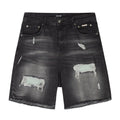 Croyez CH1 Distressed Denim Korte Broek Zwart