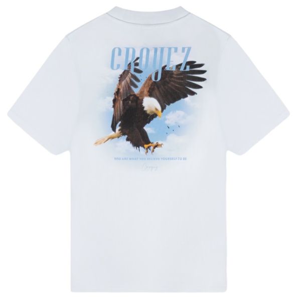 croyez eagle t-shirt wit blauw