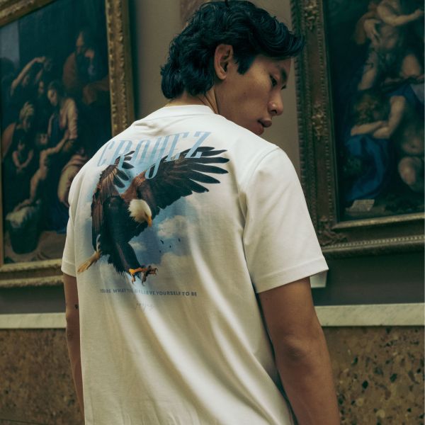 croyez eagle t-shirt wit blauw