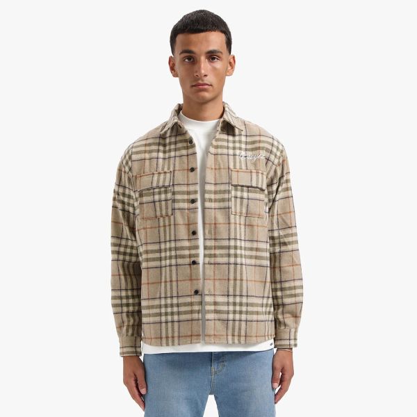Croyez Essence Flannel Overshirt Bruin/Beige