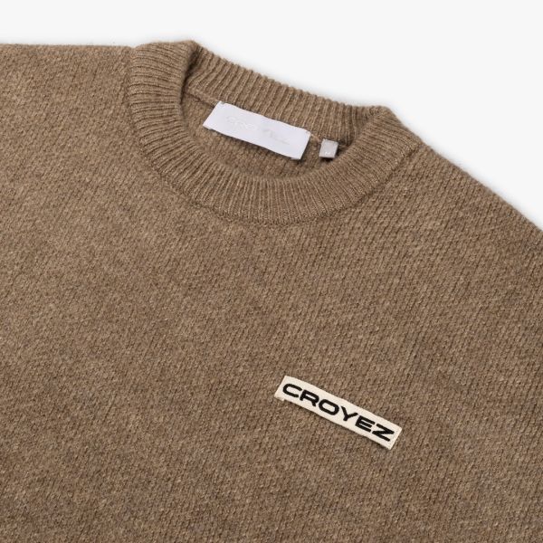 Croyez Étiquette Knit Sweater Beige