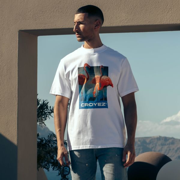 Croyez Flamingo Oasis T-shirt Wit