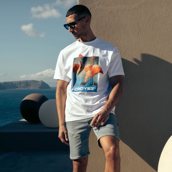 Croyez Flamingo Oasis T-shirt Wit