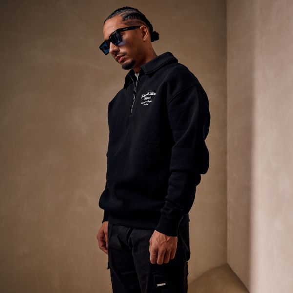 Croyez Fraternité Half Zip Sweater Zwart