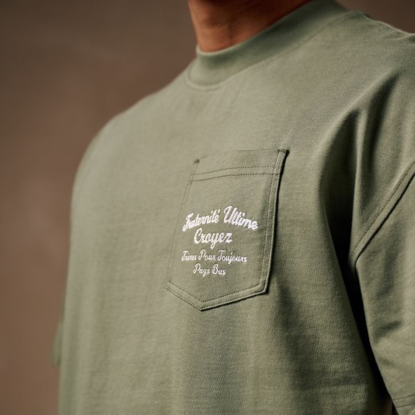 Croyez Fraternité Pocket T-shirt Donker Groen