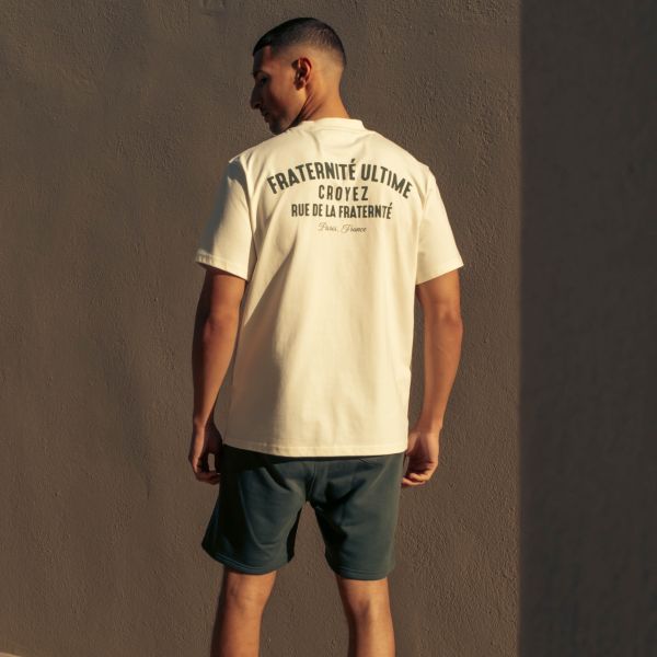 Croyez Fraternité Puff T-shirt Off White Donker Groen
