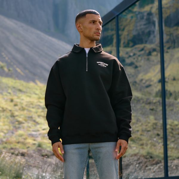 Croyez Fraternité Ultime Half Zip Sweater Zwart