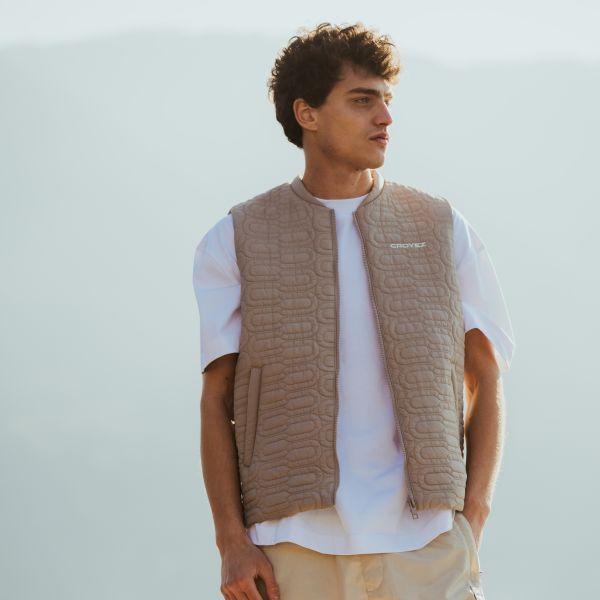 Croyez Gallery Quilted Vest Beige