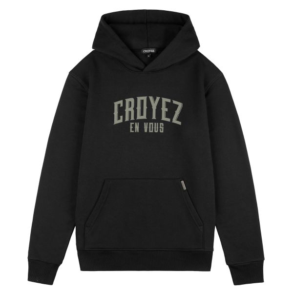 Croyez Gothic Print Hoodie Zwart
