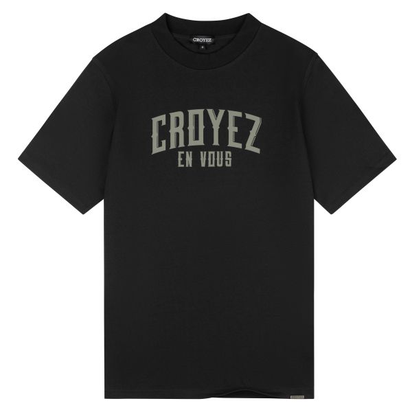 Croyez Gothic Print T-shirt Zwart