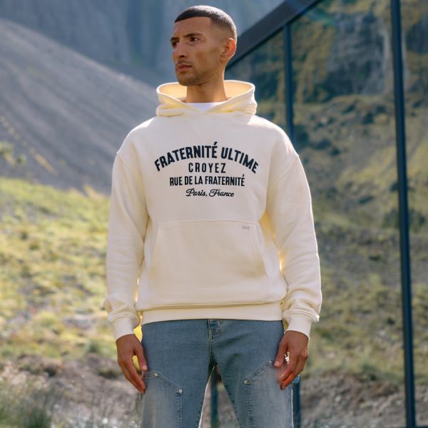 Croyez Heavyweight Fraternité Hoodie Off White