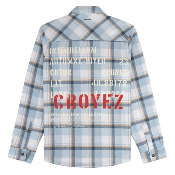 Croyez Interbellum Flannel Overshirt Licht Blauw