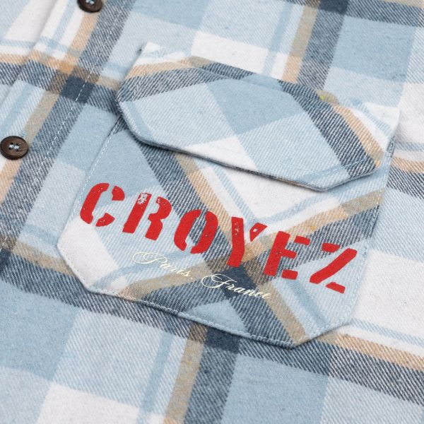 Croyez Interbellum Flannel Overshirt Licht Blauw