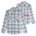 Croyez Interbellum Flannel Overshirt Licht Blauw