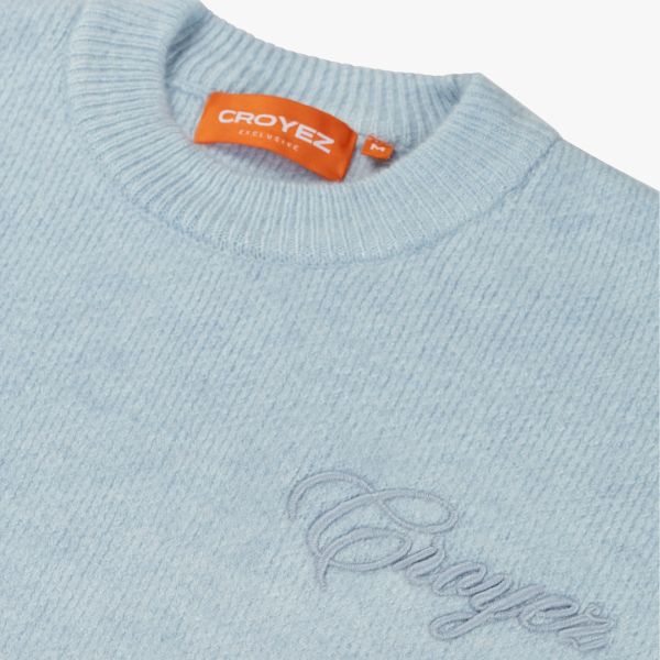 Croyez Script Knit Sweater Licht Blauw