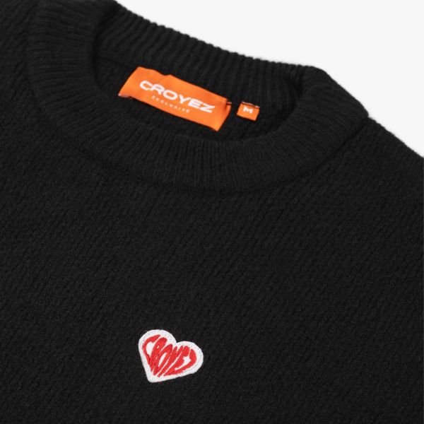 Croyez Heart Knit Sweater Zwart