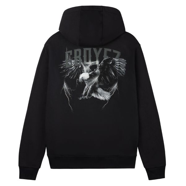 Croyez Lightning Eagle Hoodie Zwart/Grijs