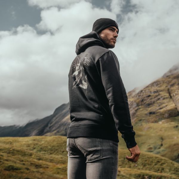 Croyez Lightning Eagle Hoodie Zwart/Grijs