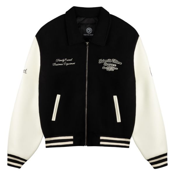 Croyez Oversized Varsity Jack Zwart/Wit