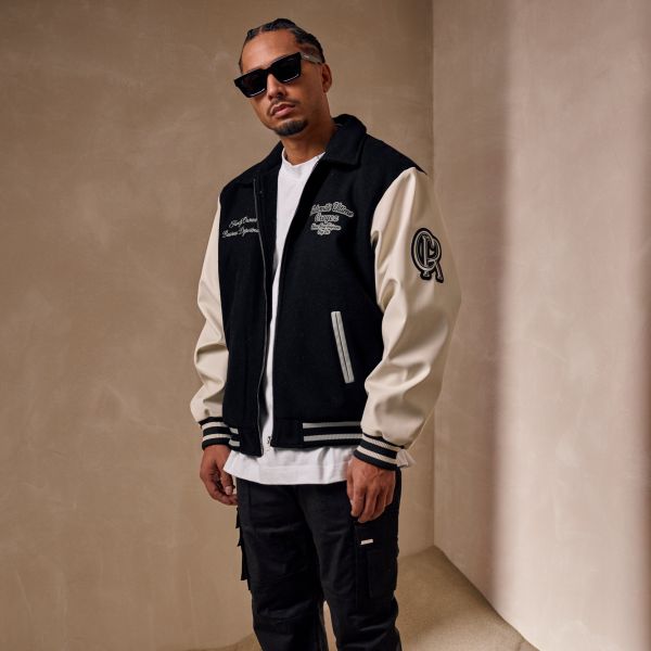 Croyez Oversized Varsity Jack Zwart/Wit