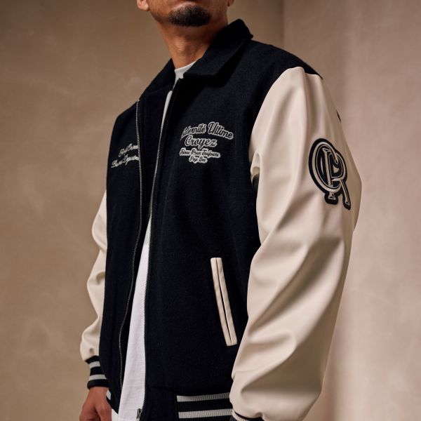 Croyez Oversized Varsity Jack Zwart/Wit